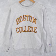 画像1: 80's Champion REVERSE WEAVE トリコタグ USA製 "BOSTON COLLEGE" プリントスウェット L (1)