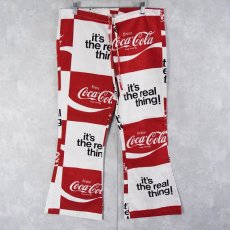 画像1: 70's Coca-cola 総柄 フレアイージーパンツ (1)