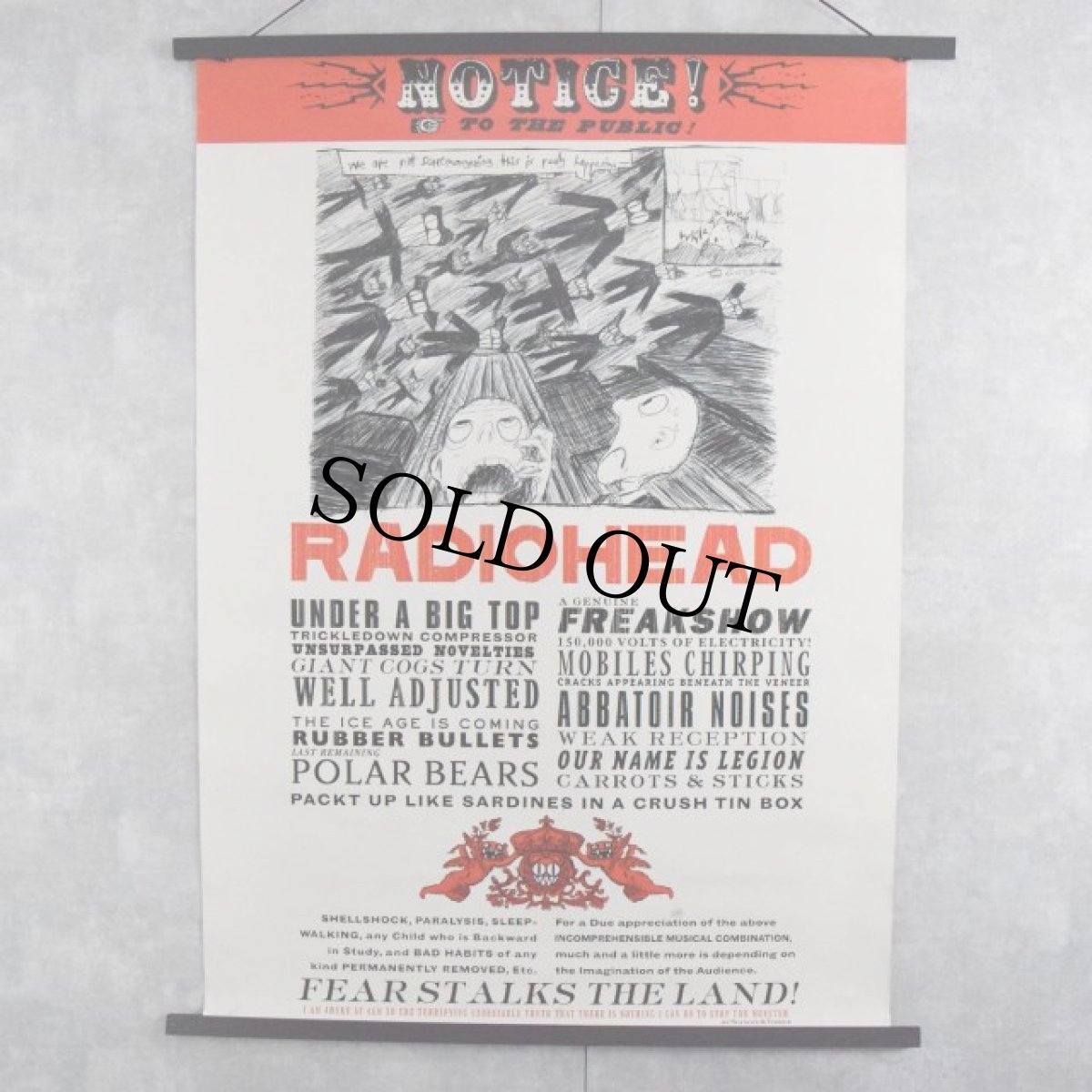 画像1: 2001 RADIOHEAD "Notice To the Public" Rock band tour Poster (1)