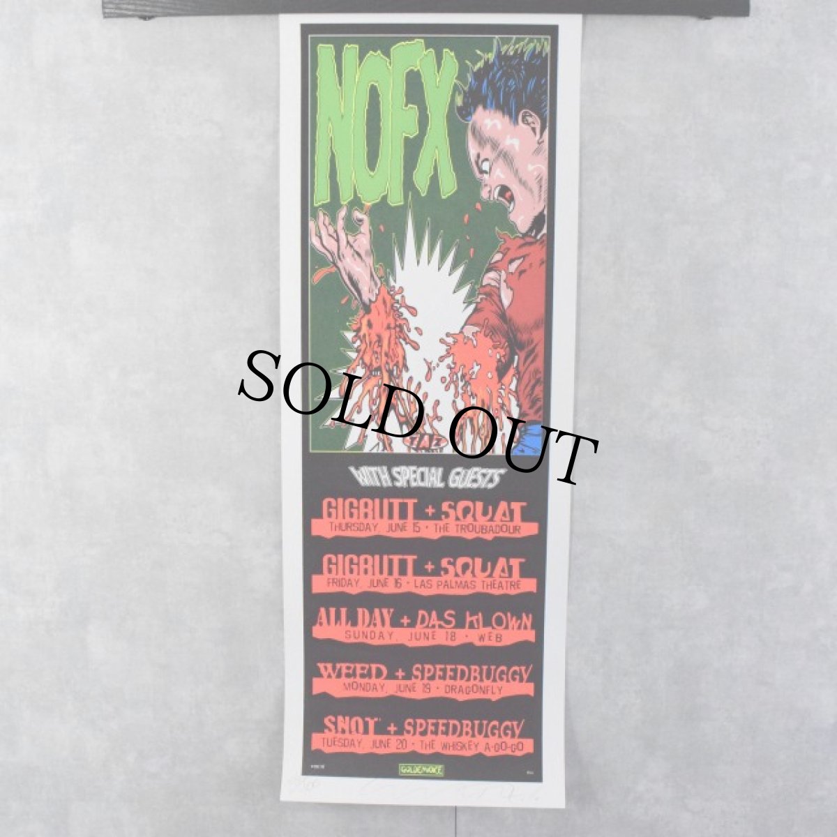 画像1: 1995 TAZ "NOFX" Tour poster サイン＆ナンバー入り (1)