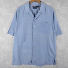 画像1: POLO Ralph Lauren "CALDWELL" シルク×コットン オープンカラーシャツ L (1)
