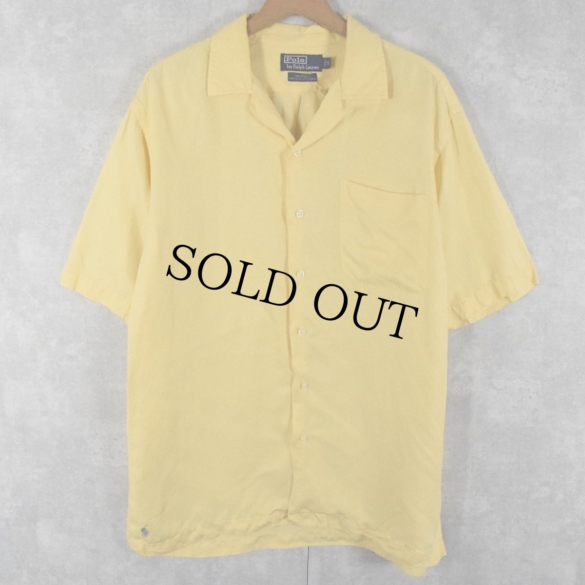 画像1: POLO Ralph Lauren "CALDWELL" シルク×リネン オープンカラーシャツ M (1)