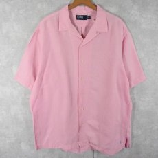 画像1: POLO Ralph Lauren リネン×シルク オープンカラーシャツ XL (1)