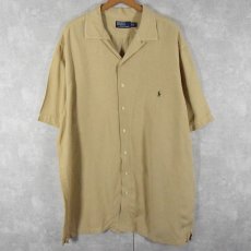 画像1: POLO Ralph Lauren リネン×シルク オープンカラーシャツ XLT (1)