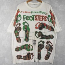 画像1: 90's Follow Positive Footsteps 大判プリントTシャツ XL (1)