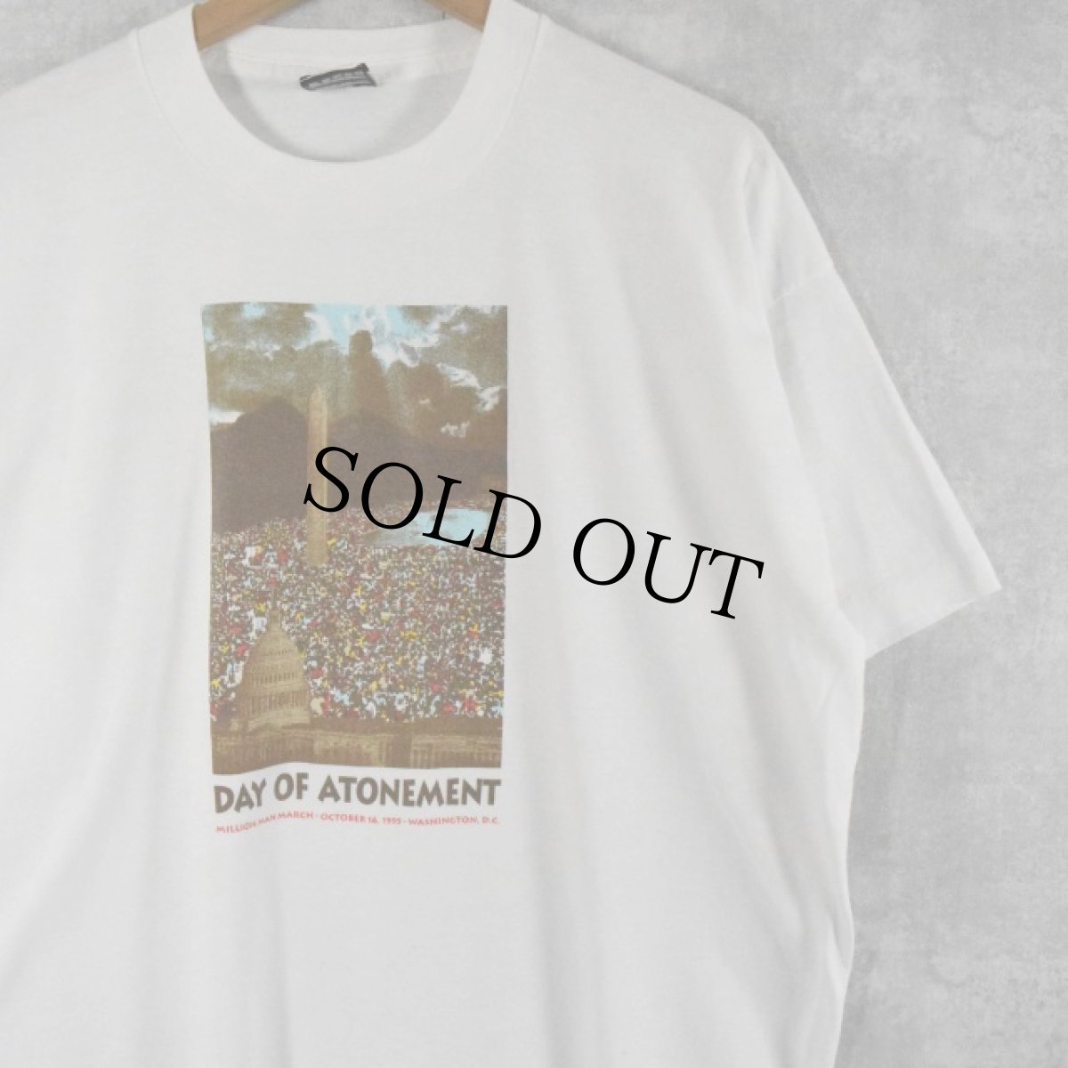 画像1: 90's USA製 "DAY OF ATONEMENT" ヨム・キプル プリントTシャツ XL (1)