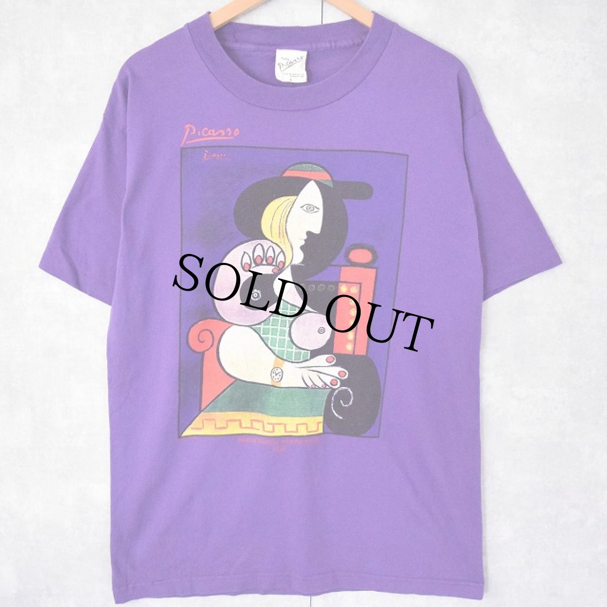 画像2: 90's Pablo Picasso USA製 "Seated Woman with Wrist Watch" アートプリントTシャツ L (2)