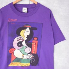 画像1: 90's Pablo Picasso USA製 "Seated Woman with Wrist Watch" アートプリントTシャツ L (1)