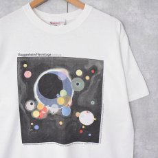 画像1: 2000's Guggenheim Museum Wassily Kandinsky USA製 "Several Circles" アートプリントTシャツ L (1)