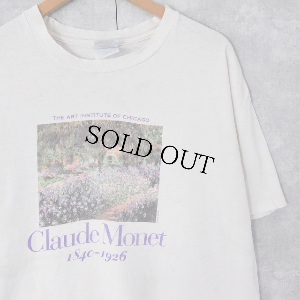 画像1: 90's Claude Monet USA製 "Irises" アートプリントTシャツ XL (1)