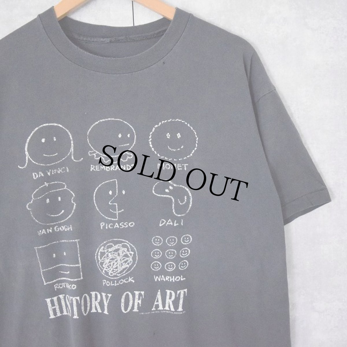 画像1: 90's "HITORY OF ART" アーティストイラストプリントTシャツ BLACK (1)