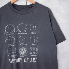 画像1: 90's "HITORY OF ART" アーティストイラストプリントTシャツ BLACK (1)