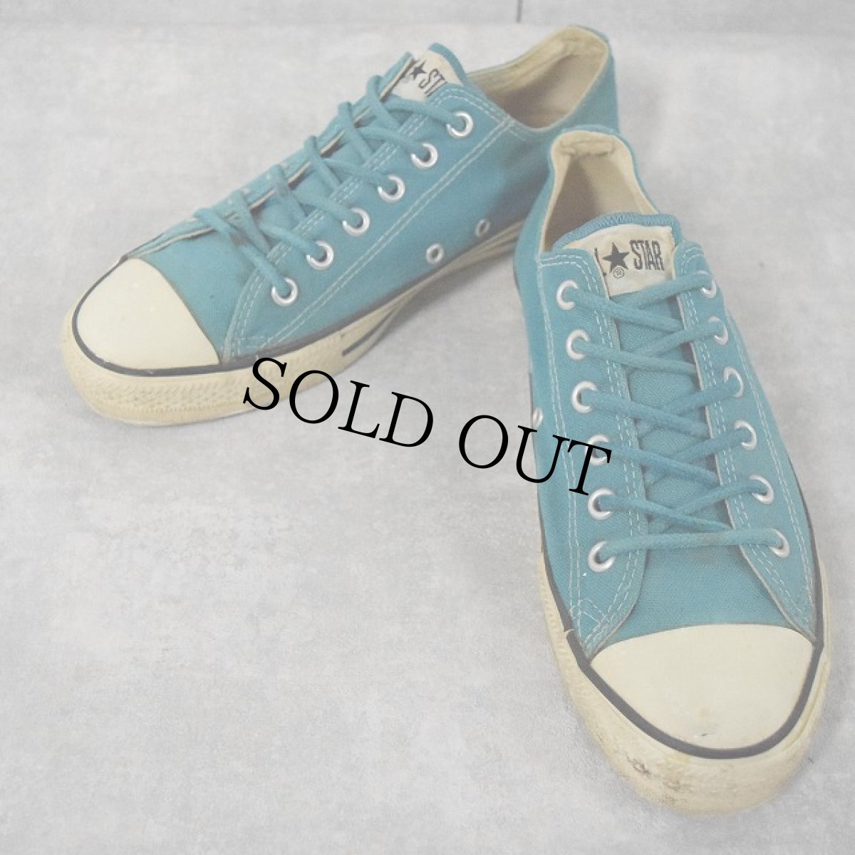 画像1: 90's CONVERSE ALLSTAR USA製 キャンバスローカットスニーカー TURQUOISE US7 1/2 (1)