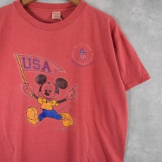 画像1: 80's Champion トリコタグ USA製 "MICKEY MOUSE" キャラクタープリントTシャツ L (1)