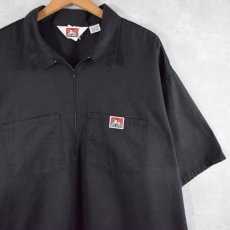 画像1: 90's BEN DAVIS アメリカ製 ハーフジップ ワークシャツ XXXL (1)