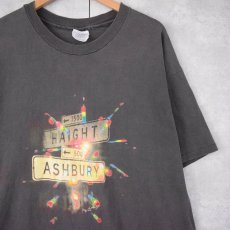 画像1: ←1500 HAIGHT 600→ ASHBURY ストリートサイン プリントTシャツ XL (1)