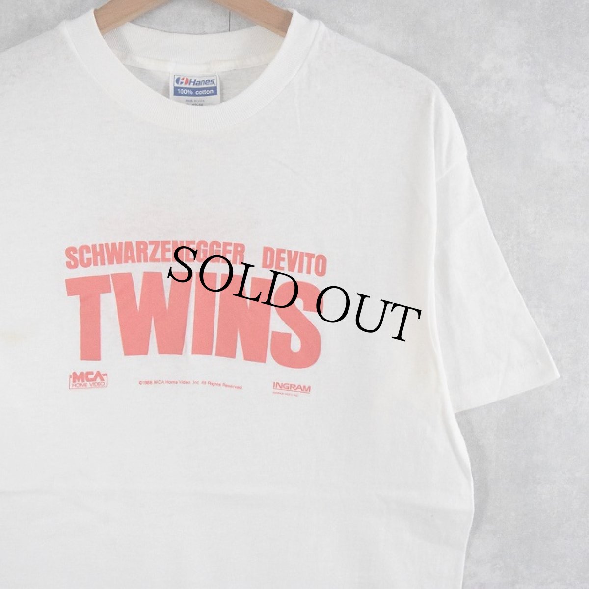 画像1: 80's TWINS USA製 "SCHWARZENEGGER DEVITO" コメディ映画プリントTシャツ L (1)