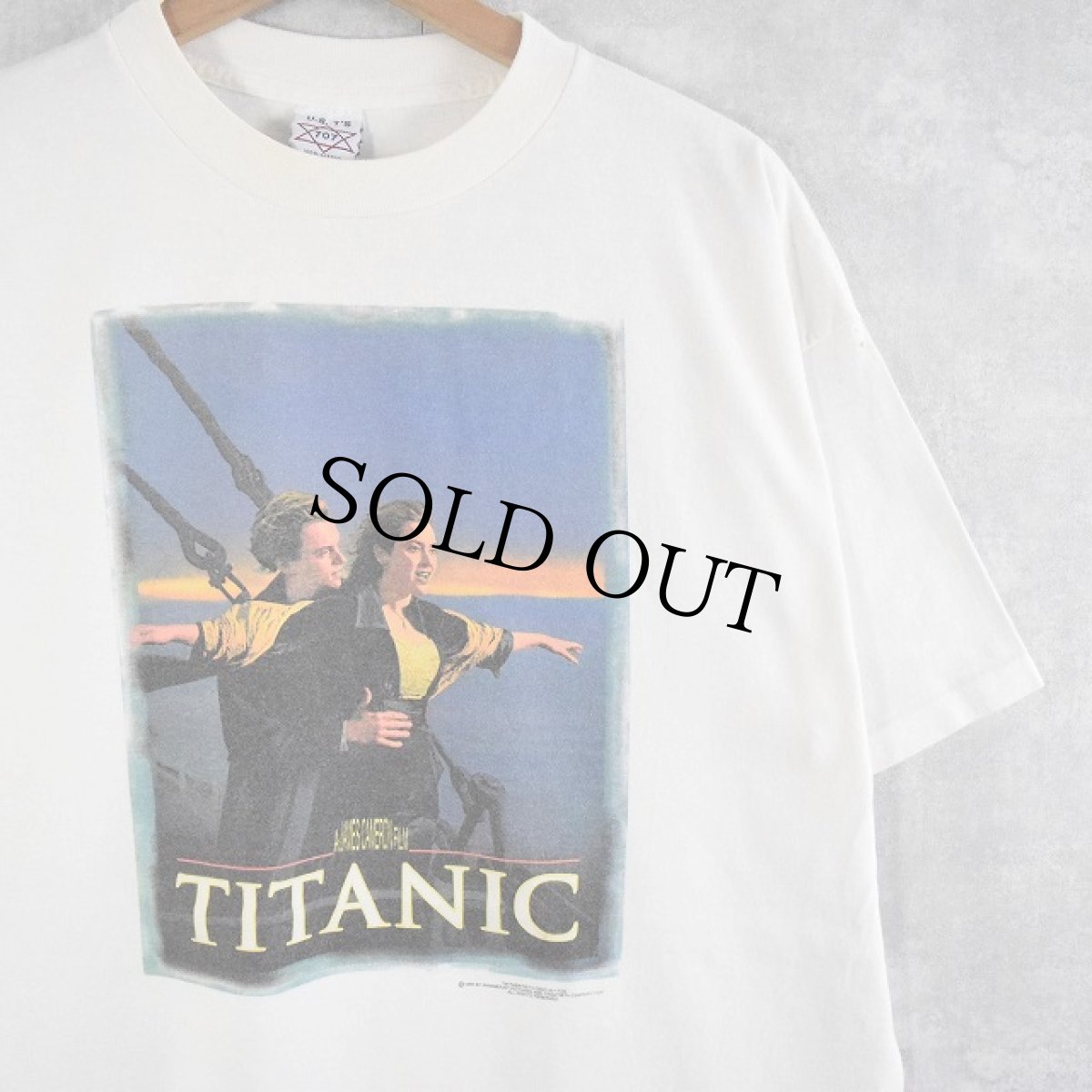 画像1: 90's TITANIC ロマンス映画プリントTシャツ XL (1)