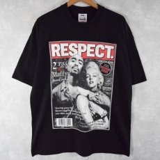 画像1: 2pac × Marilyn Monroe フォトコラージュ ヒップホップTシャツ XL (1)