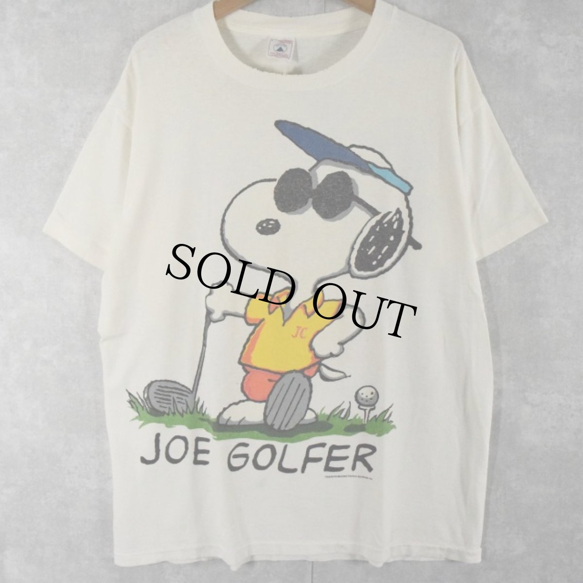 画像1: 90's SNOOPY USA製 "JOE GOLFER" キャラクターTシャツ L (1)