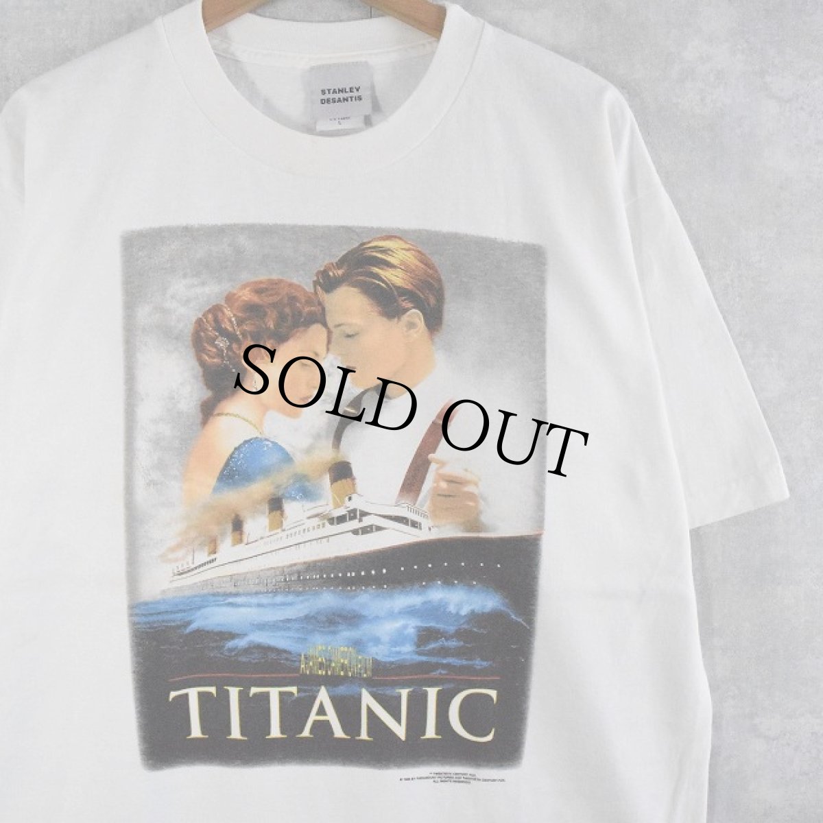 画像1: 90's TITANIC ロマンス映画プリントTシャツ L (1)