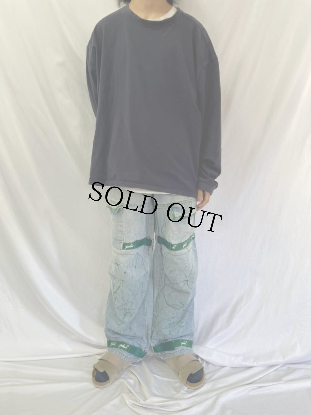 画像2: MARITHE＋FRANCOIS GIRBAUD ペンキ加工 デニム シャトルパンツ W38 (2)