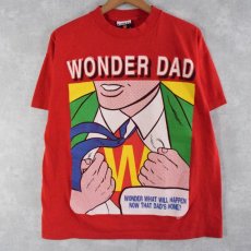 画像1: 【SALE】90's USA製 "WONDER DAD" アメコミデザインプリントTシャツ L (1)