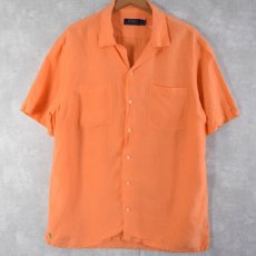 画像1: POLO Ralph Lauren リネン×シルク オープンカラーシャツ L (1)