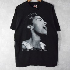 画像1: 90's BILLY HOLIDAY USA製 ジャズボーカルミュージシャン プリントTシャツ L (1)