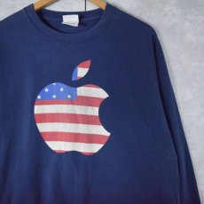 画像1: Apple 星条旗ロゴ プリントTシャツ XL (1)