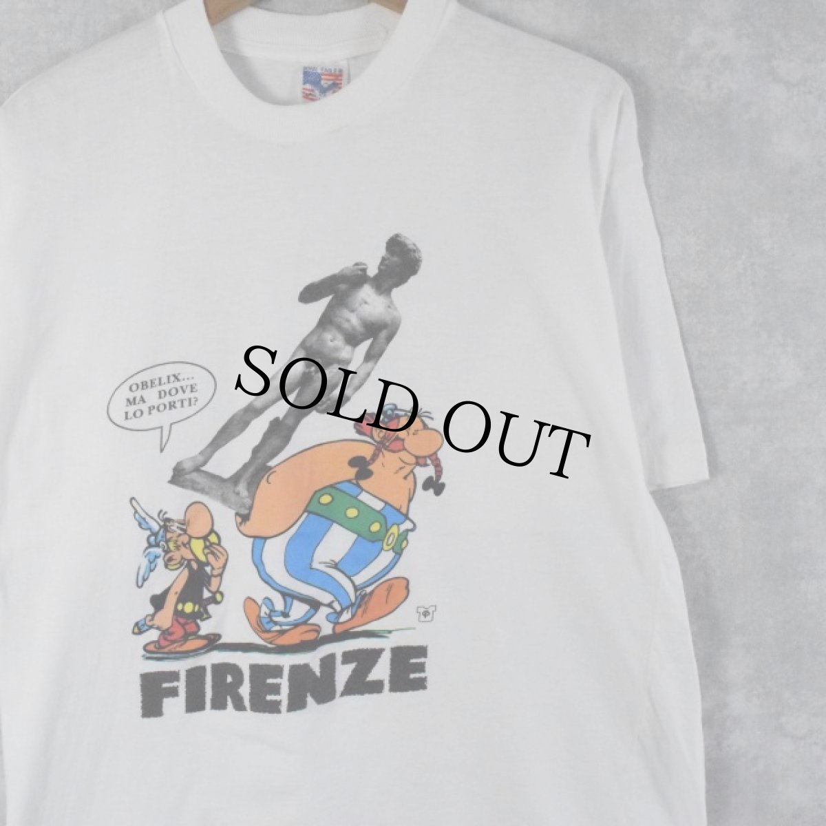 画像1: 90's "FIRENZE" アートイラスト プリントTシャツ XL (1)