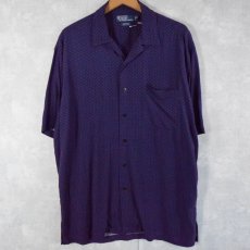 画像1: POLO Ralph Lauren "CLAYTON" 総柄 オープンカラーレーヨンシャツ M (1)