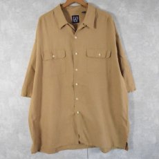 画像1: 80〜90's GAP リネン×レーヨン オープンカラーシャツ XL (1)