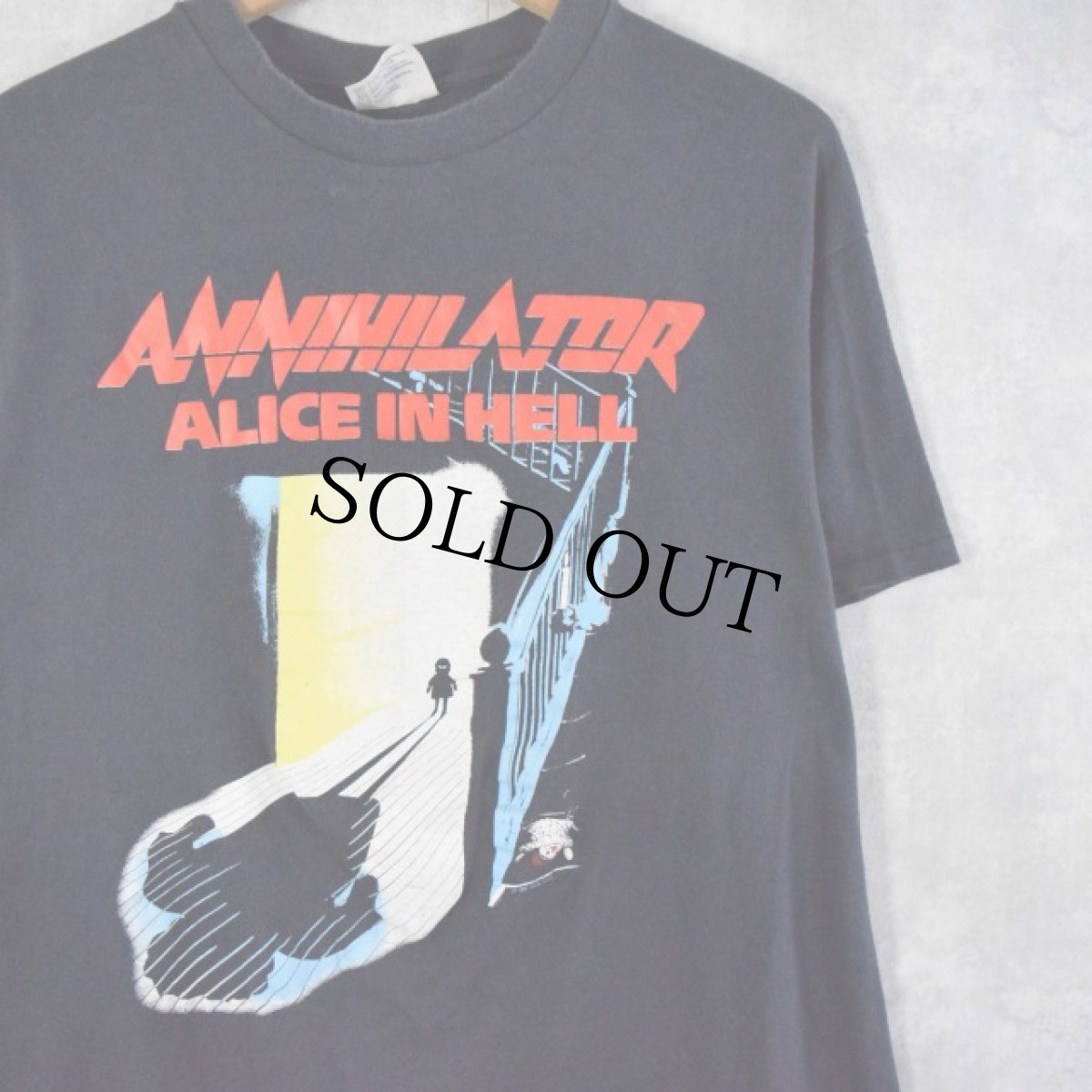 画像1: 80's Annihilator "ALICE IN HELL" USA製 スラッシュメタルバンドTシャツ XL (1)