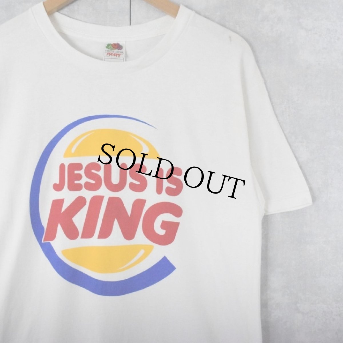 画像1: "JESUS IS KING" パロディプリントTシャツ L (1)