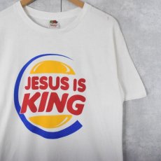 画像1: "JESUS IS KING" パロディプリントTシャツ L (1)