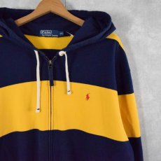 画像1: POLO Ralph Lauren ボーダー柄 スウェットジップパーカー XXL (1)