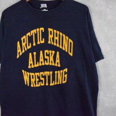 画像1: 80's Champion USA製 トリコタグ "ARCTIC RHINO ALASKA WRESTLING" プリントTシャツ XL (1)