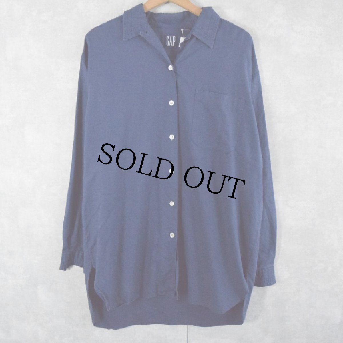 画像1: 80〜90's GAP リネン×コットン オープンカラーシャツ L (1)