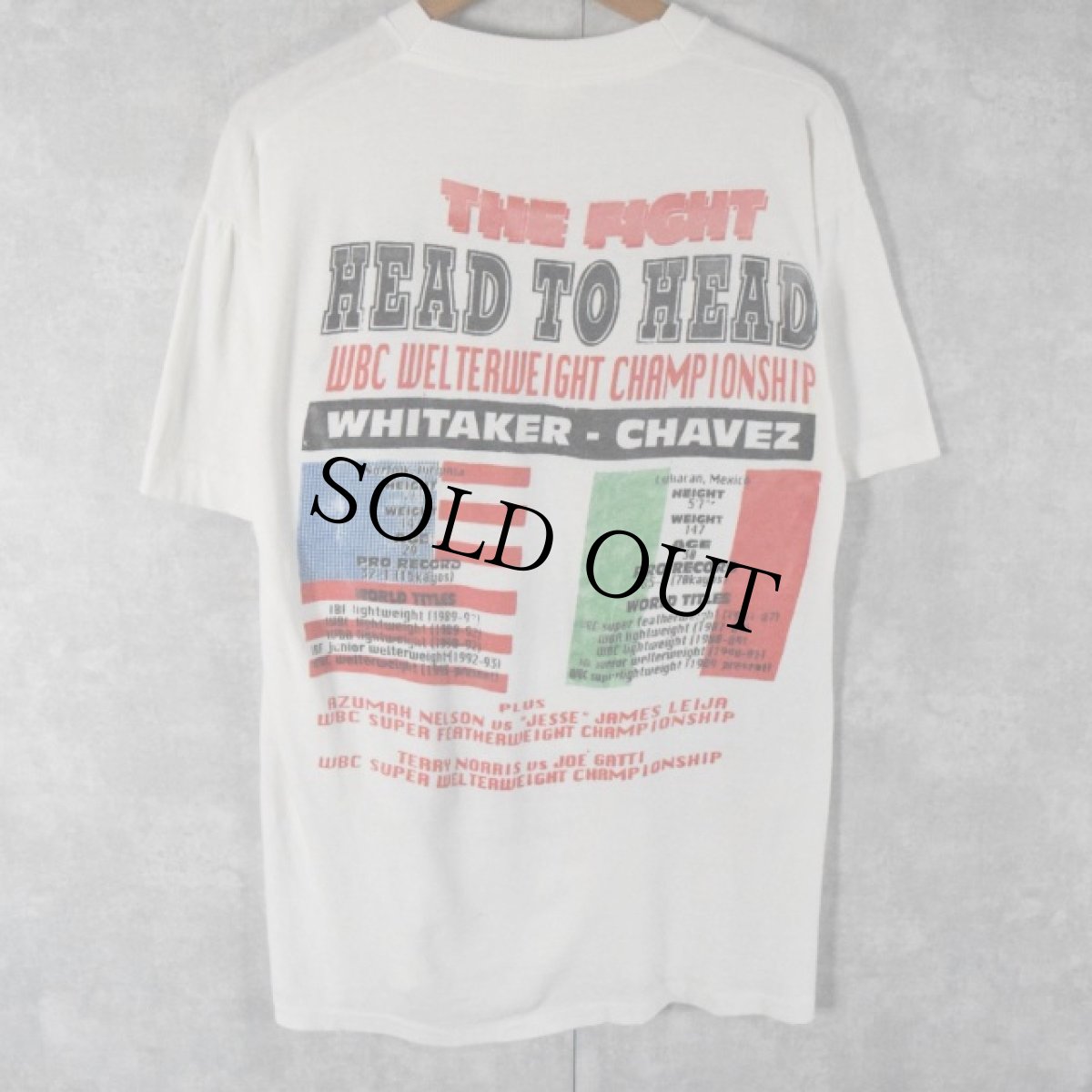 画像2: 1993 WBC " whitaker vs chavez" ボクシングTシャツ L (2)