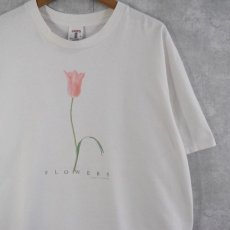 画像1: 90's Plant The Earth USA製 チューリッププリントTシャツ XL (1)