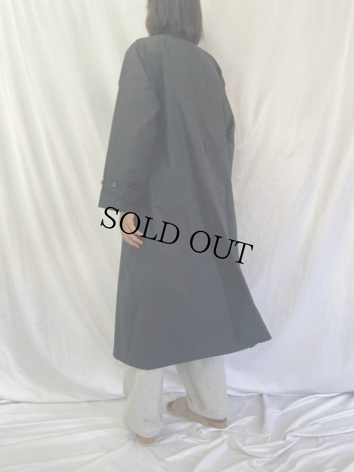 画像4: 90's Ralph Lauren 一枚袖 コットンポプリン ステンカラーコート (4)