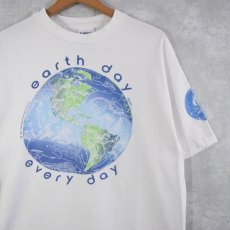 画像1: 90's USA製 earth day every day プリントTシャツ L (1)