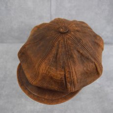 画像1: レザーキャスケット帽 (1)