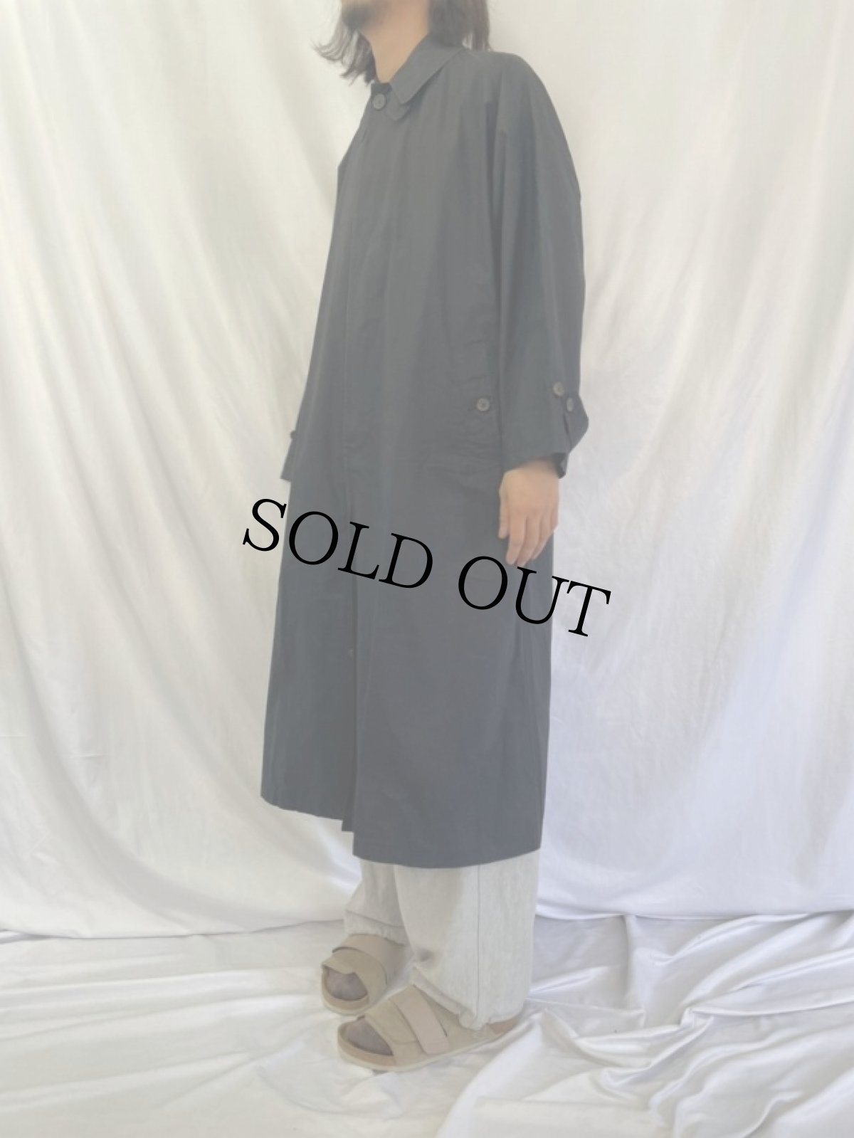 画像3: 90's Ralph Lauren 一枚袖 コットンポプリン ステンカラーコート (3)