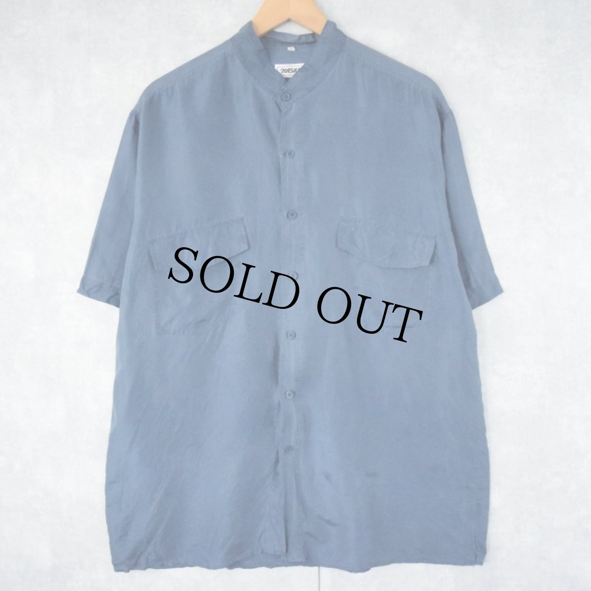 画像1: masako シルクバンドカラーシャツ L (1)