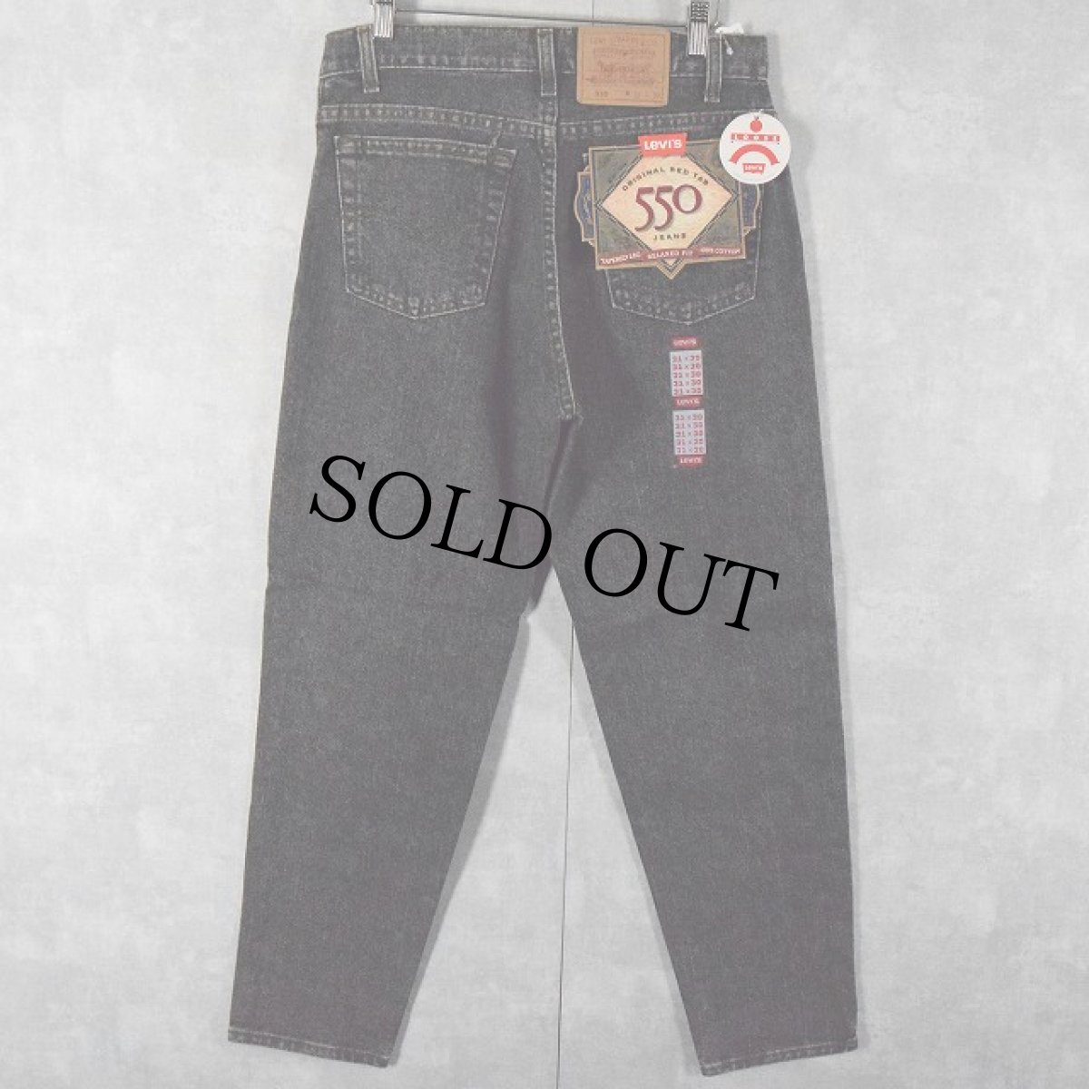 画像1: 90's Levi's 550 USA製 ブラックデニムパンツ フラッシャー付き DEADSTOCK W31 (1)