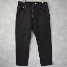 画像1: 2000's Levi's 505 USA製 サルファブラックデニムパンツ W37 (1)