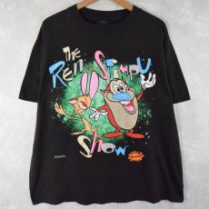画像1: 90's The Ren and Stimpy Show USA製 ニコロデオン キャラクターTシャツ XL (1)