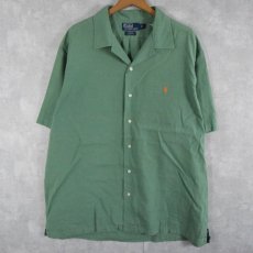 画像1: POLO Ralph Lauren "CURHAM CLASSIC FIT" コットンリネン オープンカラーシャツ XL (1)